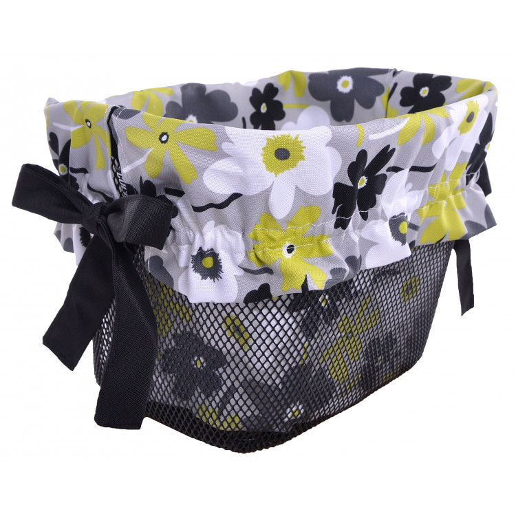 Vložka do košíka sivá s kvietkami